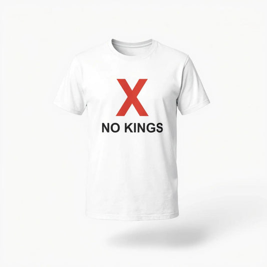 No Kings, Organic Unisex Crewneck T-shirt | Econscious EC1000 White at Flowshirt